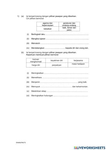 Pilihan Bermoral Pilihan Saya