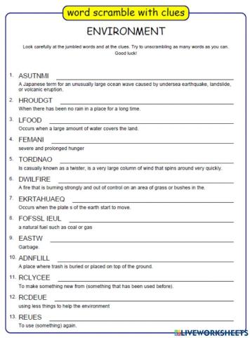 NCER Vocabulary 3: Word Scramble