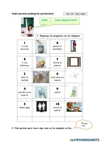 Pedir permiso en clase
