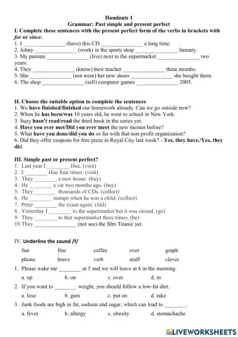 E7 - Unit 3 - present perfect and past simple