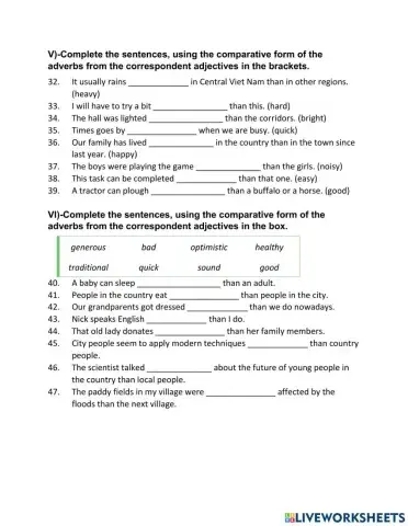 Comparative form of adverb