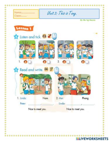 E3 Unit 3 Lesson 1,2