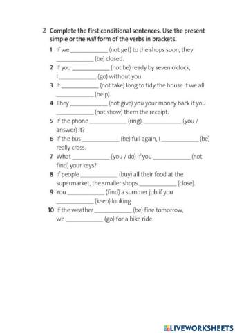 First conditionals (solutions)