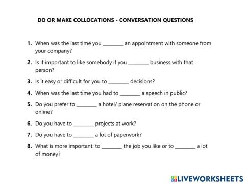 Do or make: interview questions