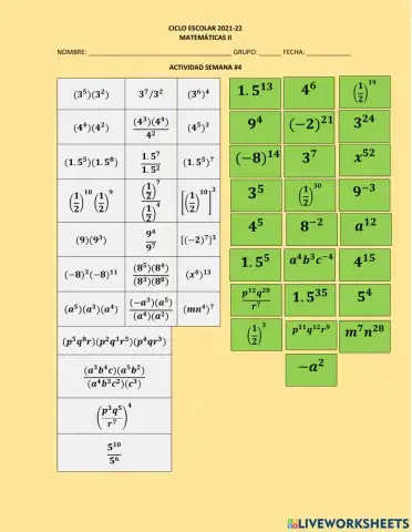Potencias con exponente entero