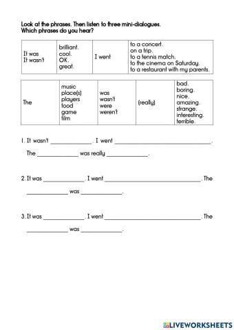 Talking about the weekend