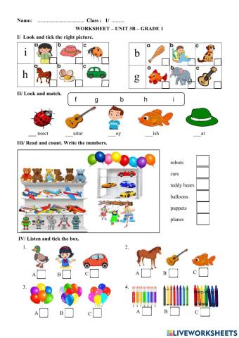 Unit 3B - grade 1