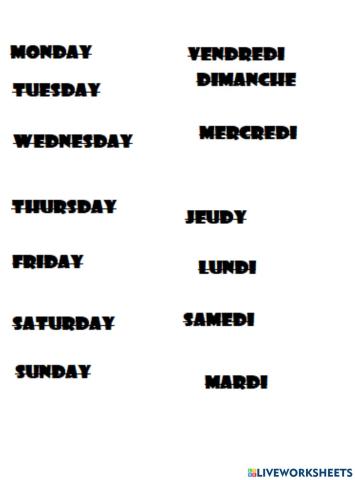 Days of the week in French