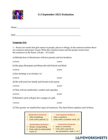 G2 - 1st Quarter Test - 2021-2022