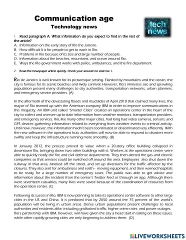 Technology and natural disasters reading