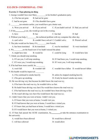 Conditional sentences- ex 1