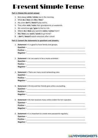 Present Simple, Questions and Answers