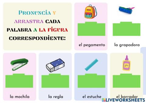 Objetos de la escuela