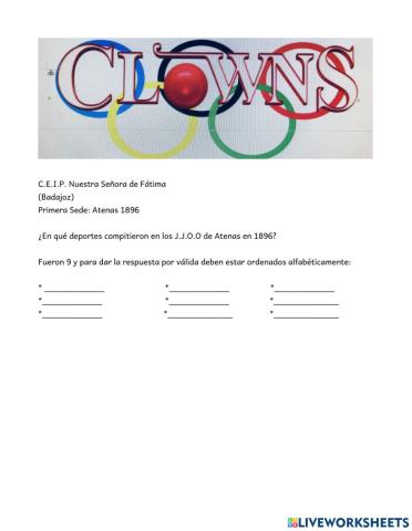 Deportes participantes en Atenas 1.896