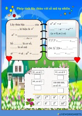 Phép tính lũy thừa với số mũ tự nhiên