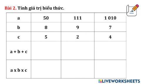 Phiếu toán 5.3 - Luyện tập