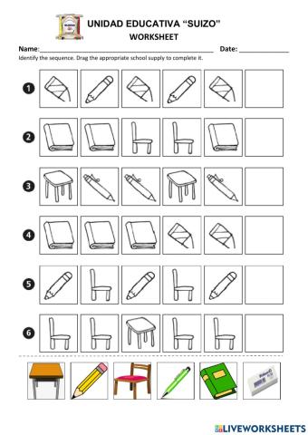 School supplies - Sequences