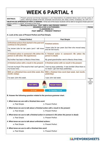Past simple and present perfect