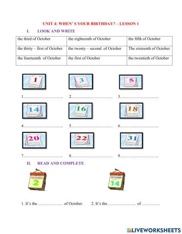 English 4 - Unit 4 - Lesson 1