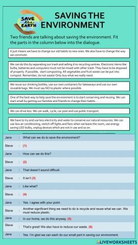 Saving the Environment