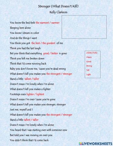 Comparatives Song Stronger