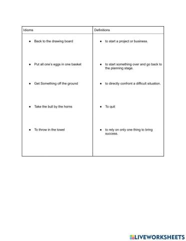 Business Idioms Matching -2