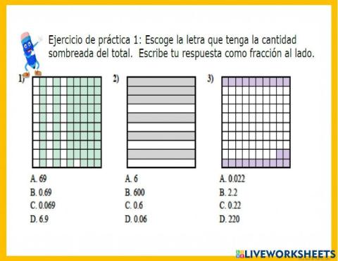 Representar decimales