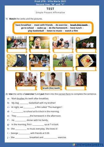 Test: Simple Present Affirmative