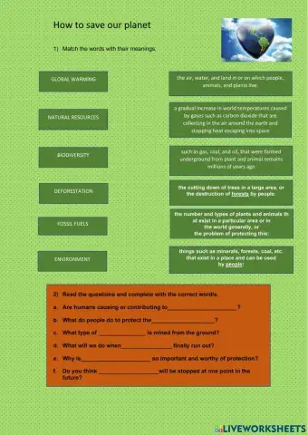 How to save the planet