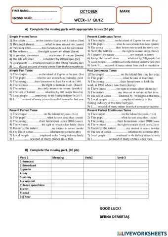 October Week 1- Quiz -TED