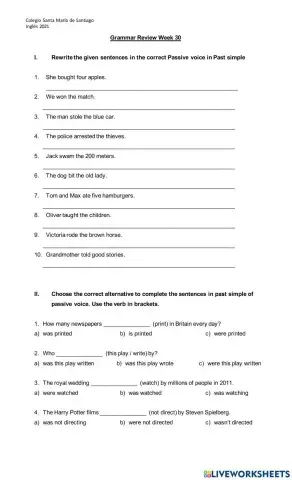 Passive voice in Past