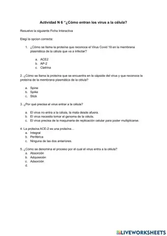 Entrada del Virus a la celula