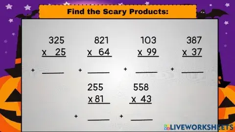 Multiply 3 Digit numbers by 2 digit Numbers