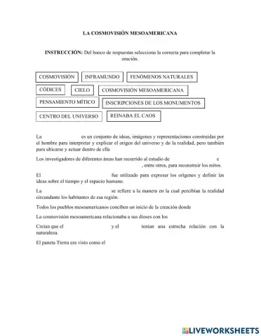 La cosmovisión mesoamericana