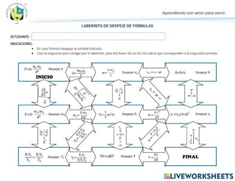 Despeje de fórmulas