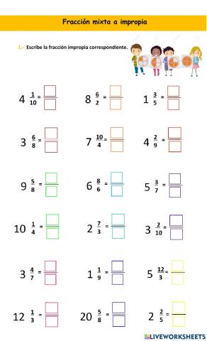 Fracción mixta a impropia