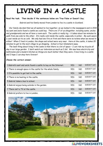 Living in a Castle KET Reader