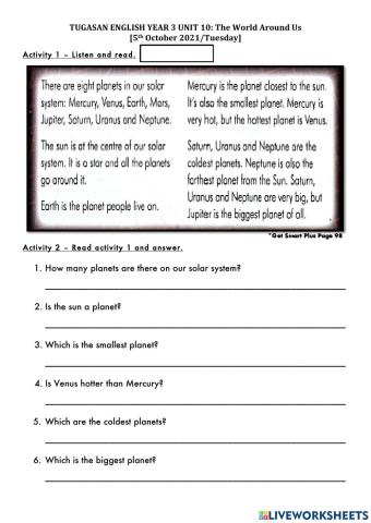 Get Smart Plus 3 Module 10 (Reading Wk2)