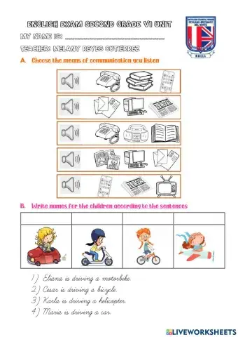 Second Grade VI Unit Exam