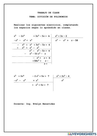 División de polinomios