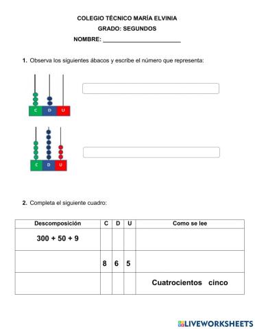 Números de tres cifras