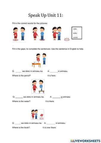 Speak Up Unit 11 koko soko asoko