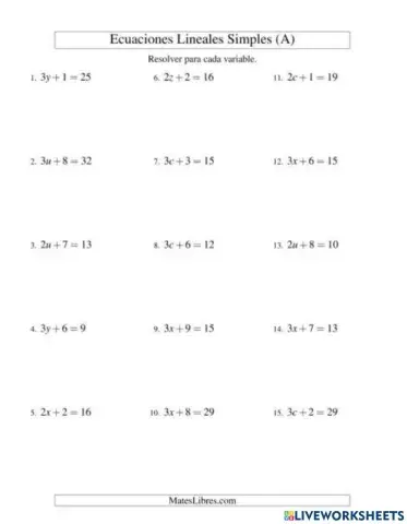 Ecuaciones Lineales