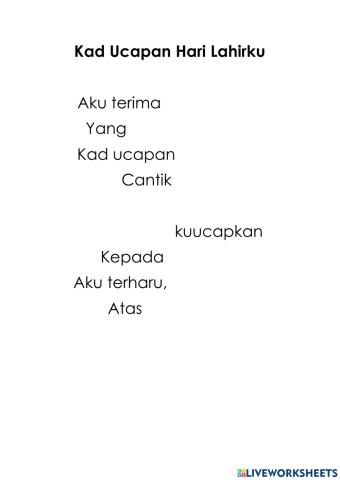 Kad Ucapan Hari Lahirku