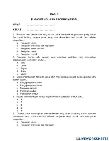 Pengujian produk massal