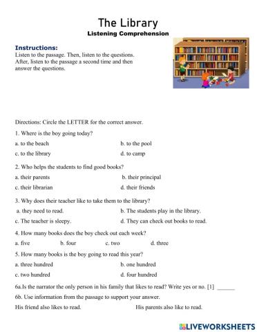The Library Listening Comprehension