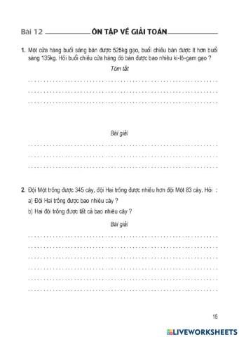 Ôn tập về giải toán