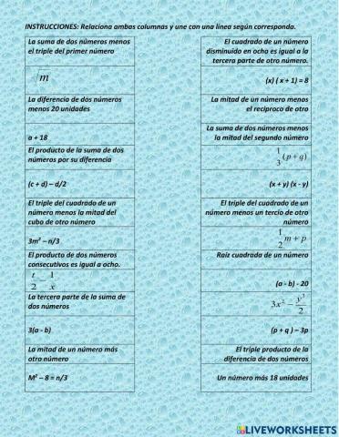 Lenguaje común vs Lenguaje algebraico