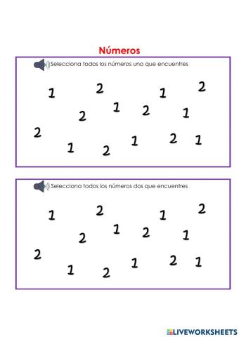 Números 1 y 2