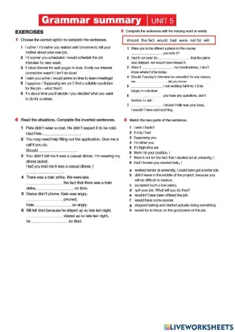 Grammar Summary Unit 5